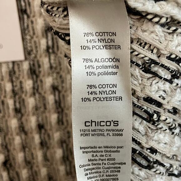 Chico's Black and White Textured Cardigan - Picture 7 of 11
